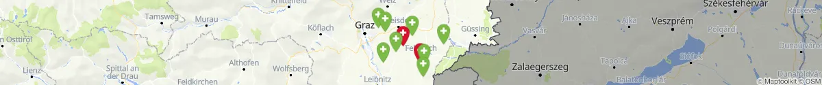 Kartenansicht für Apotheken-Notdienste in der Nähe von Eichkögl (Südoststeiermark, Steiermark)